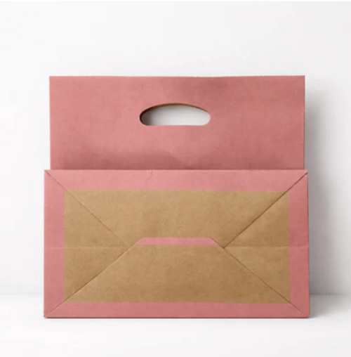 25 Sacola Kraft Boca De Palhaço M22 Rosa 21x11,5x22