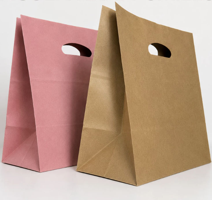 300 Sacolas Kraft Alça Vazada Gg (30x20x31) - Pudim E Bolo