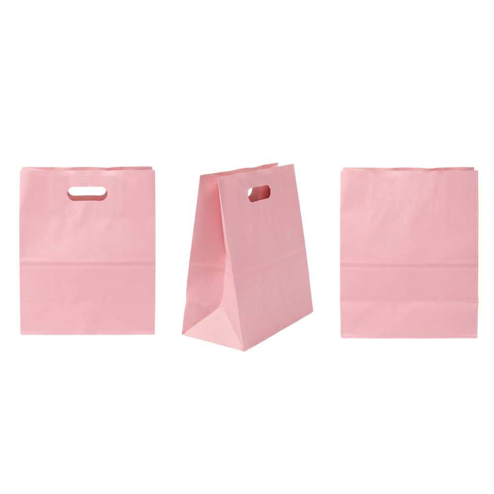 25 Sacolas Kraft Alça Vazada Gg (30x20x31) Ro- Pudim E Bolo