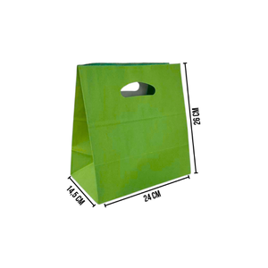Sacola Kraft Verde Premium Sustentável 26x14,5x24 – 100 unidades