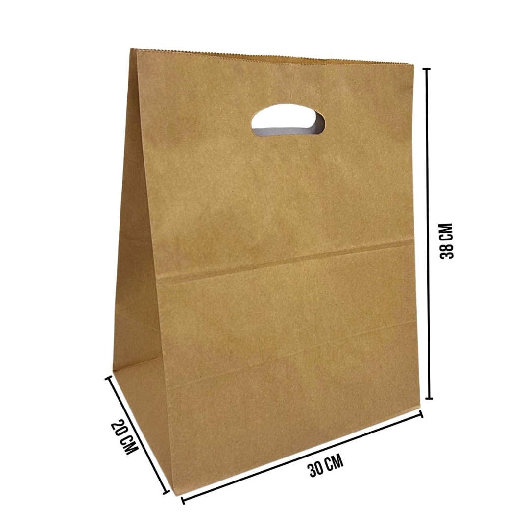300 Saco De Papel Kraft Sos Bigpel 38x30x20 Cm