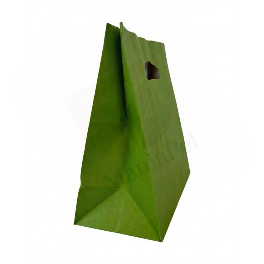 25 Sacolas Kraft Verde Premium 26x14,5x24 - Sustentavel