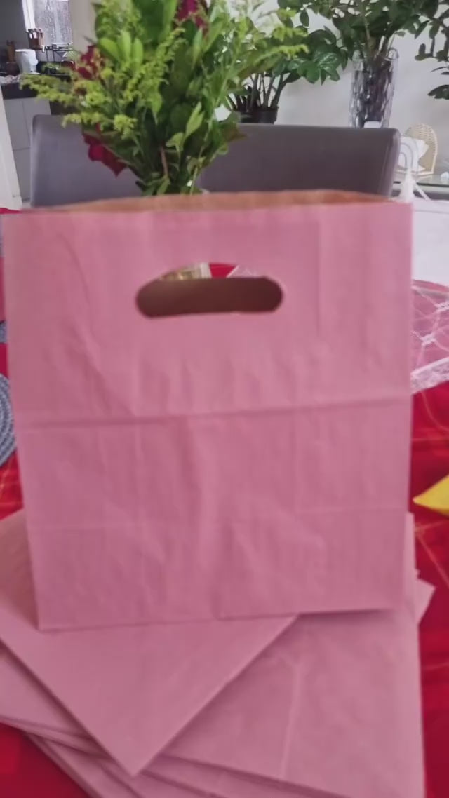 Sacola Kraft Rosa Boca de Palhaço M22 para Confeitaria – 25 unidades